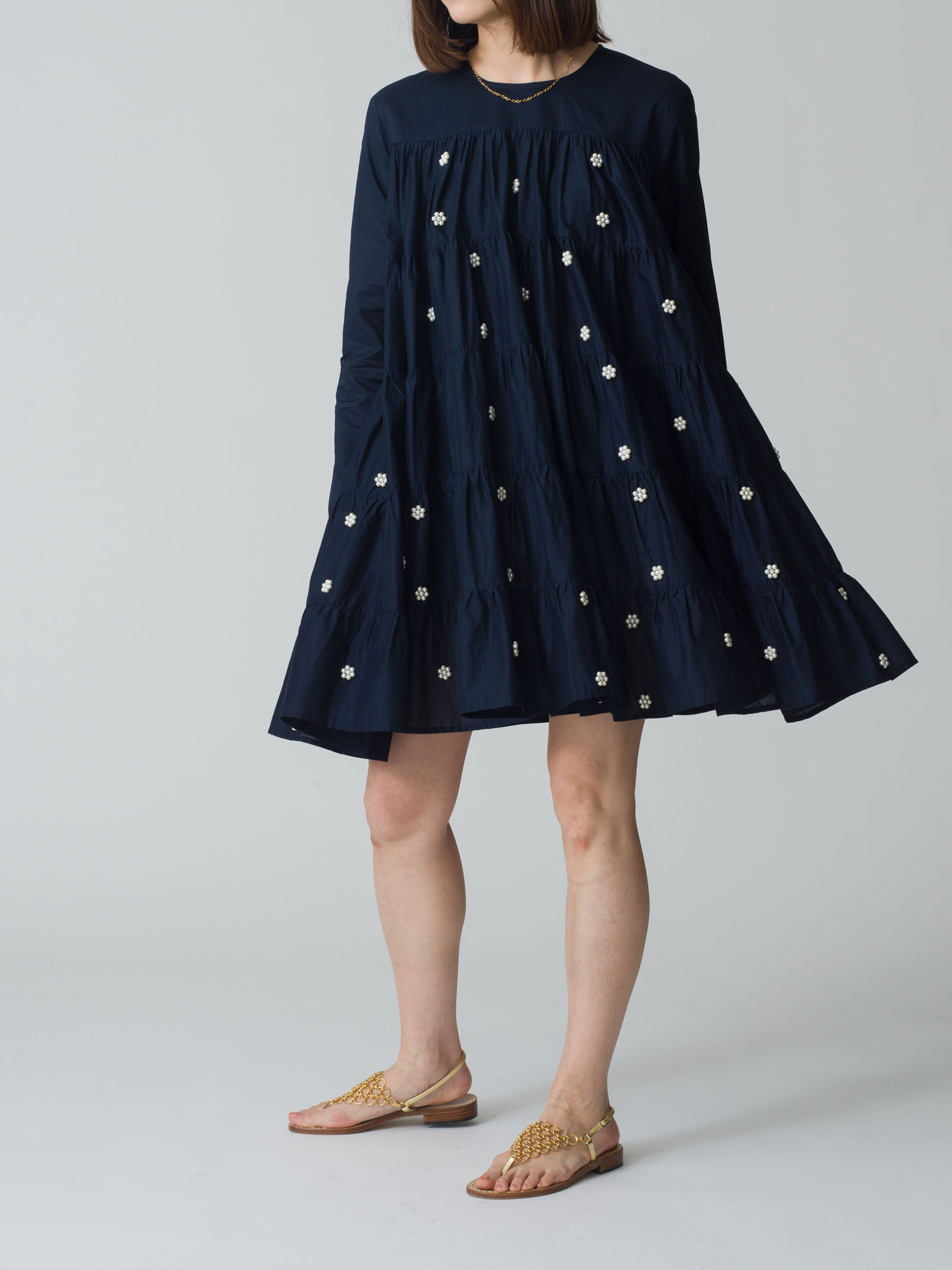 SOLIMAN Pearl Dress Navy 1
