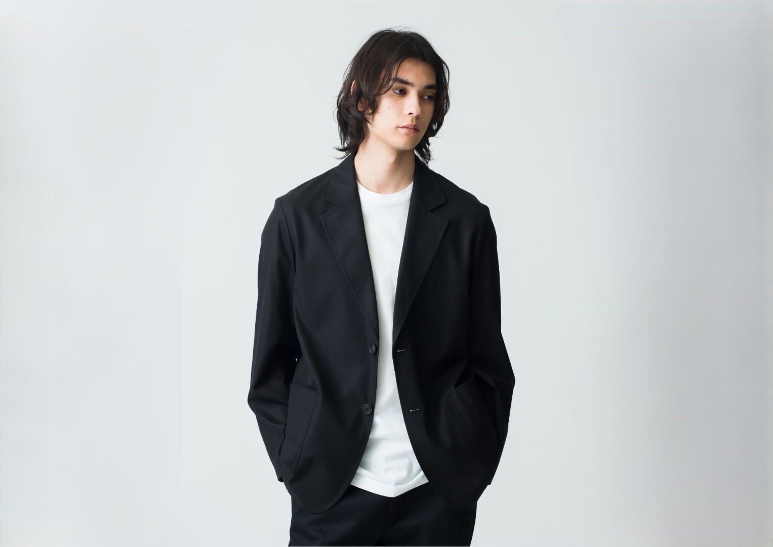 Clear Gabardine Tailored Jacket/Clear Gabardine Zip Up Jacket