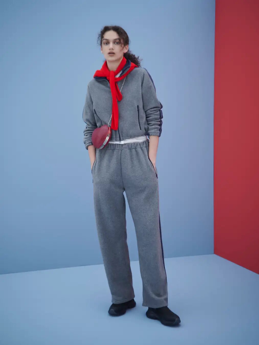 INSCRIRE / Fleece Tight Fit Track Jacket
