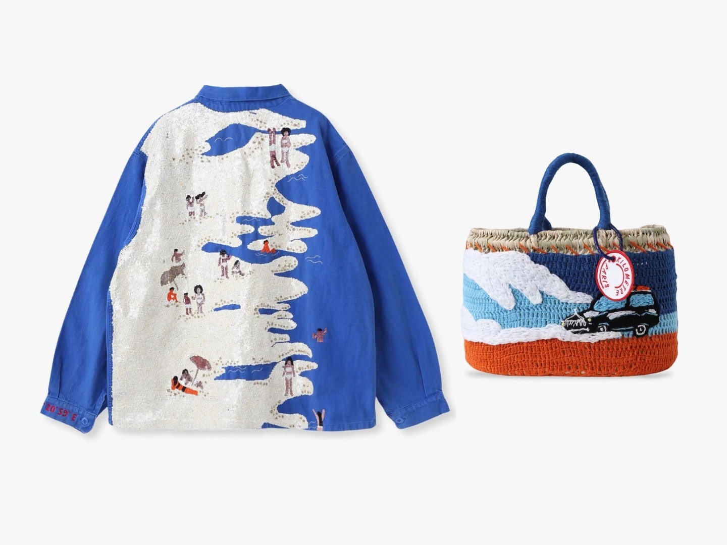 KIROMETRE PARIS　 So Beach Jacket (blue) ￥275,000 Bag (multi) ￥72,600