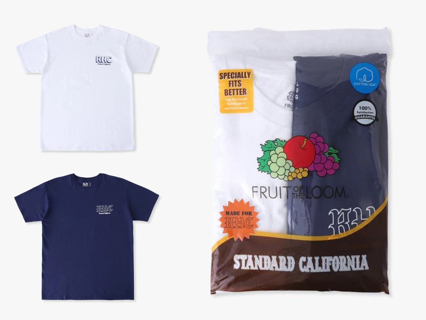 STANDARD CALIFORNIA for RHC Pack Tee (white/Navy) ¥12,100