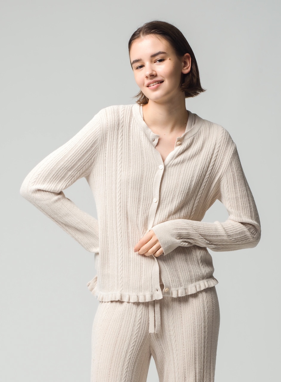 ケーブル ニット カーディガン