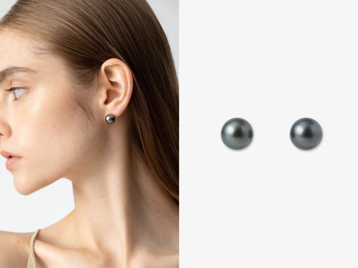 Black Jewelry Collection at Ron Herman_Tahitian Pearl Round-Shaped Pierced Earrings ( Pair ) _5