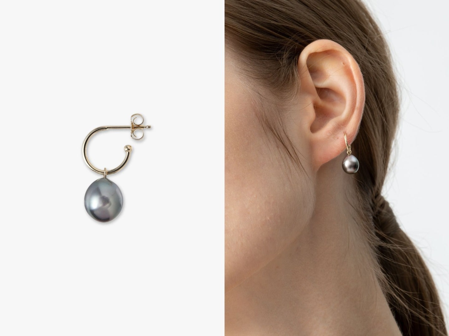 Black Jewelry Collection at Ron Herman_Tahitian Pearl Round-Shaped Pierced Earrings ( Single )_6