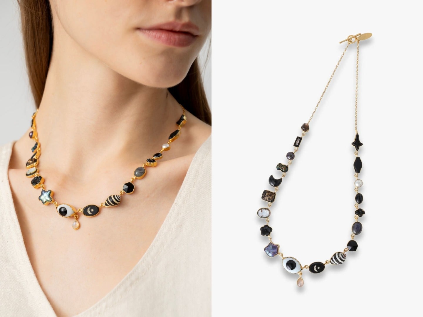 Black Jewelry Collection at Ron Herman_Eye Teardrop Charm Necklace 9