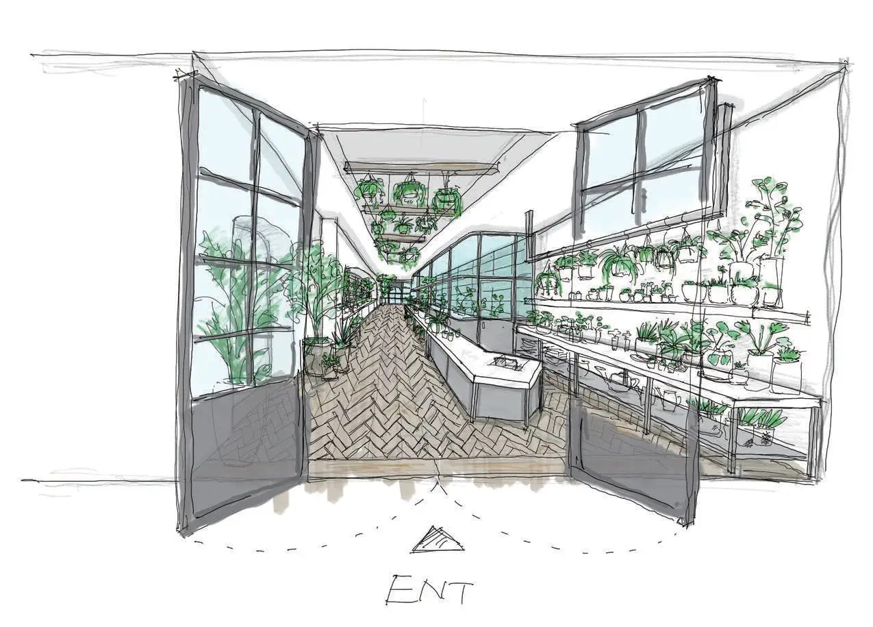 植栽が並ぶフラワーショップ