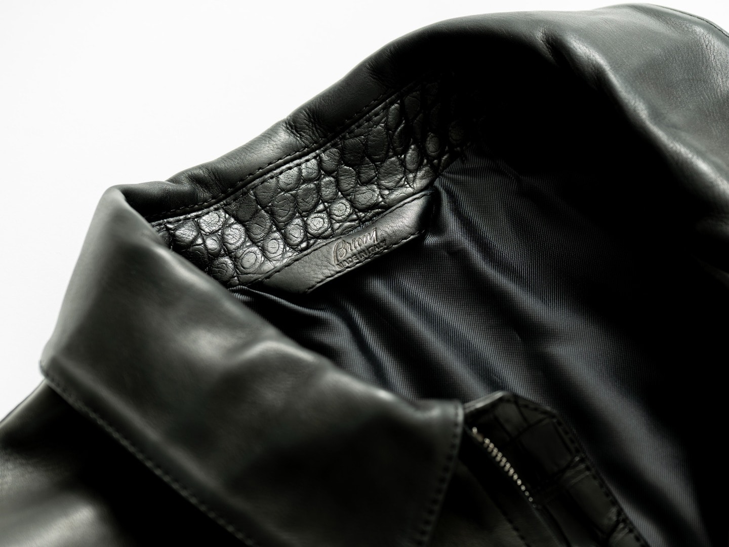 Shirt Collar Leather Blouson_2