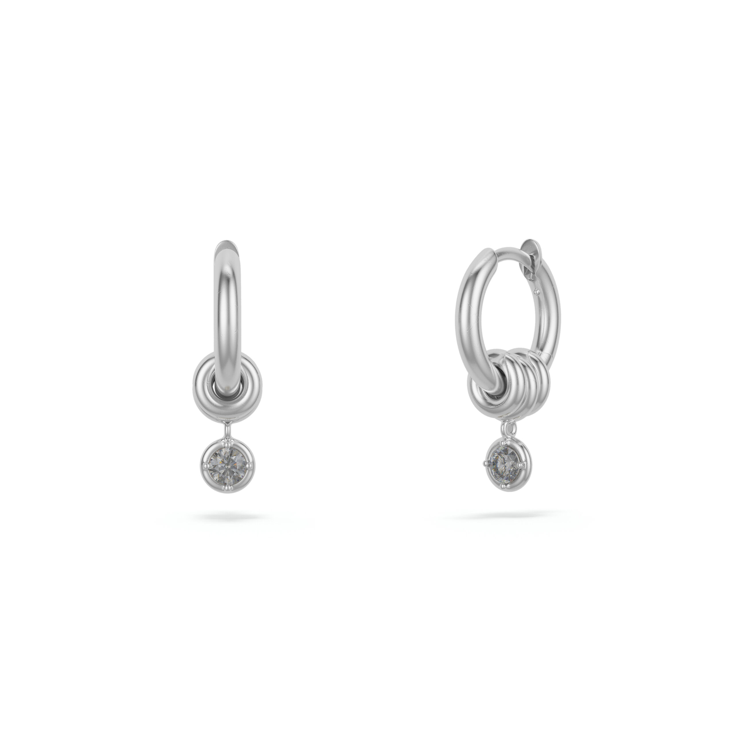 Zahra Hoop Earrings / Grey Diamond