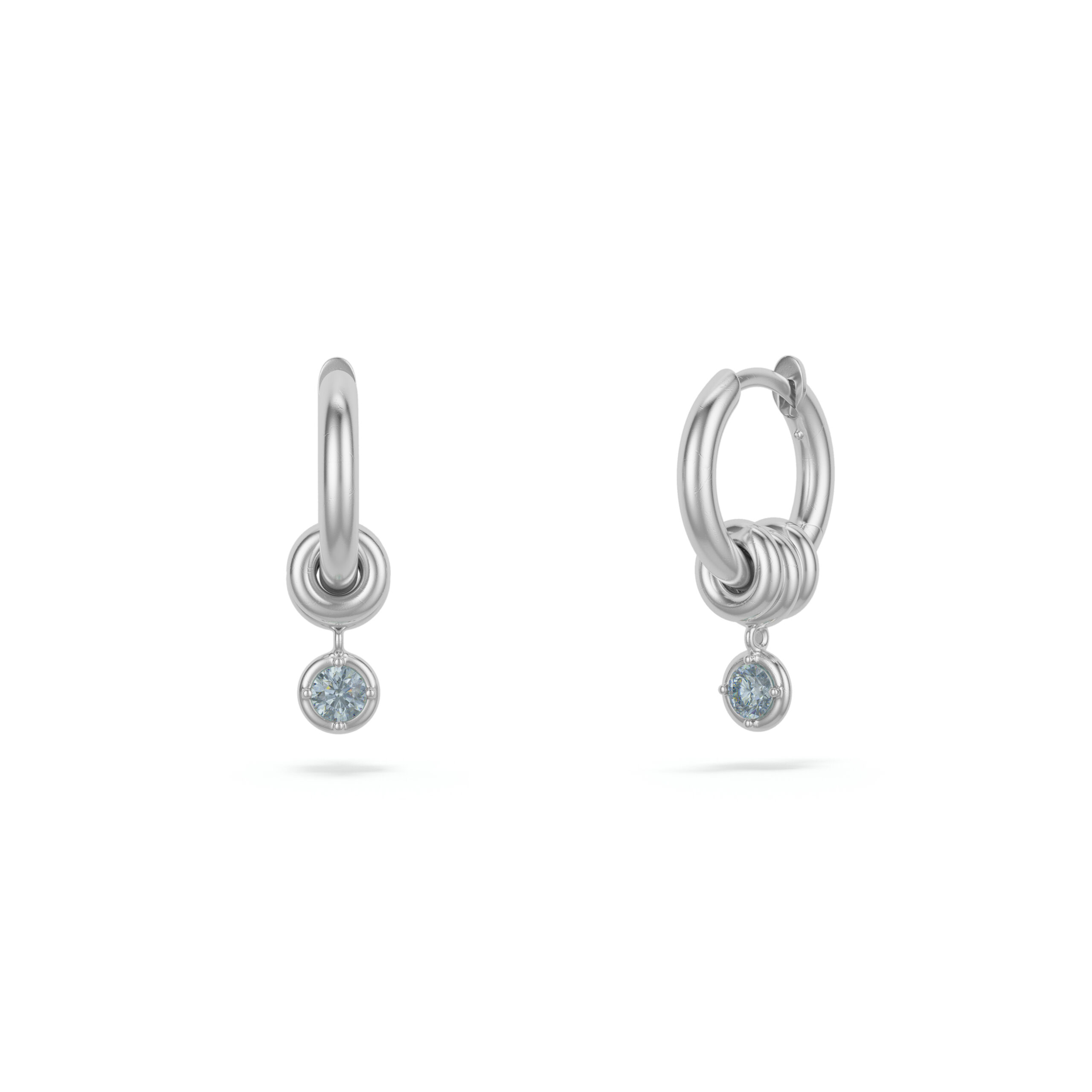 Zahra Hoop Earrings / Aquamarine