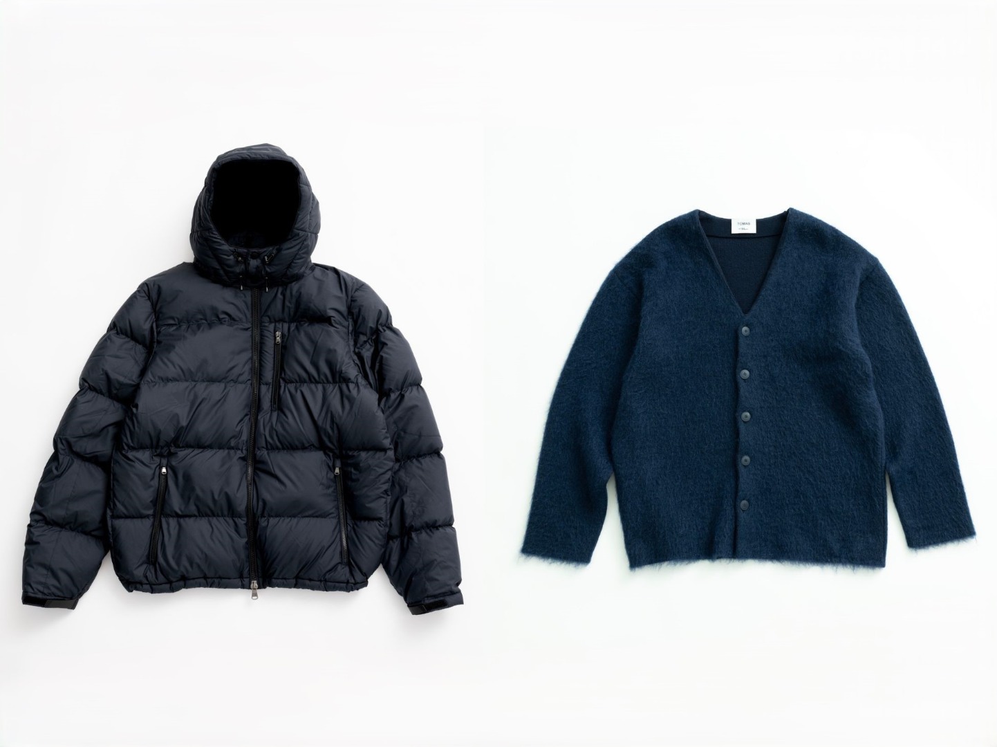黒のダウンジャケットと新作ニット