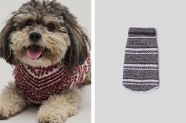 チェッカード ストライプ ペット セーター コージーシック