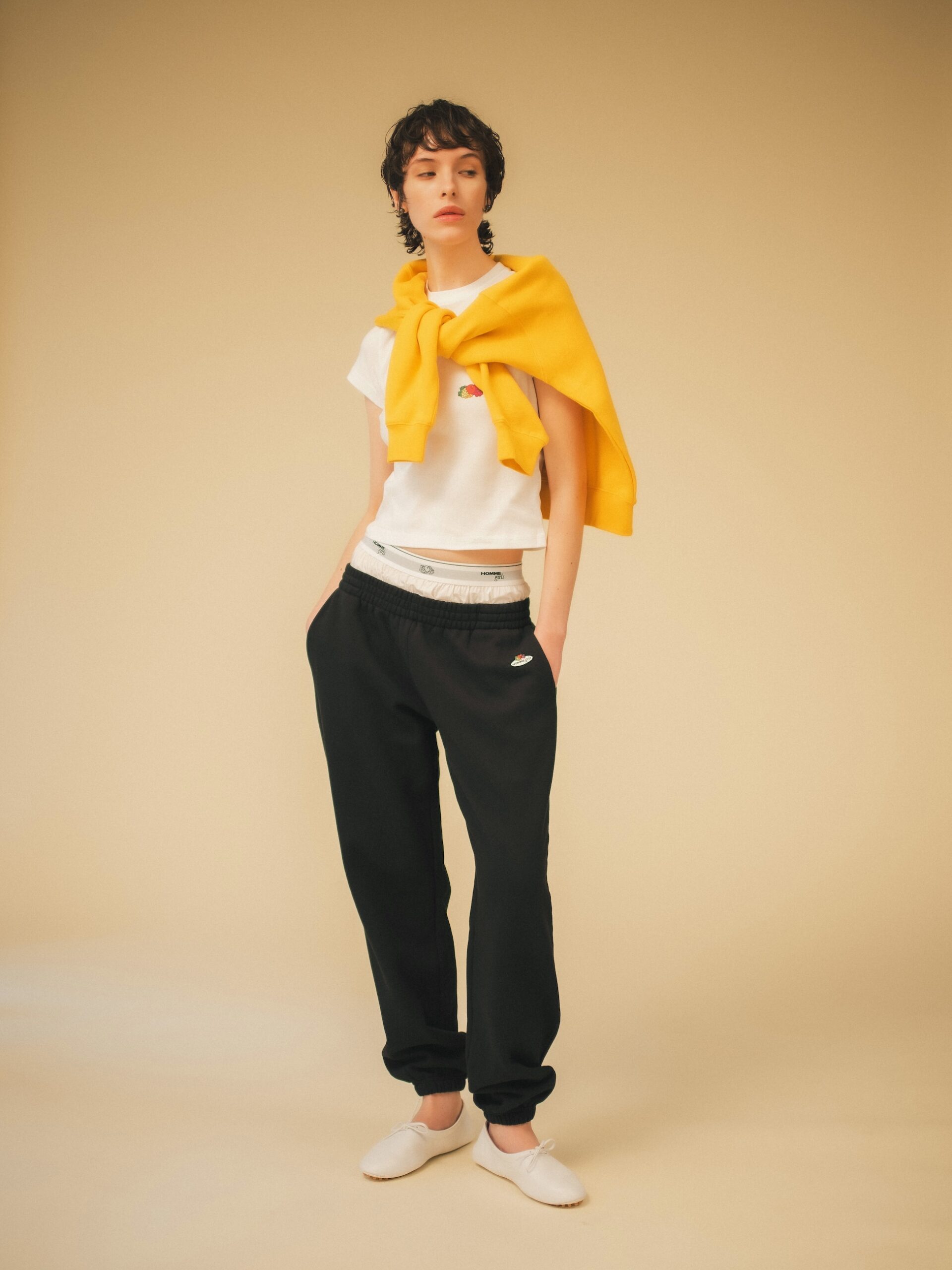 【HOMMEGIRLS × Fruit of the Loom】_Baby Tee with Double Logo_Boxer Sweat Pants_2026 Pre Spring & Summer Collection New Release_8