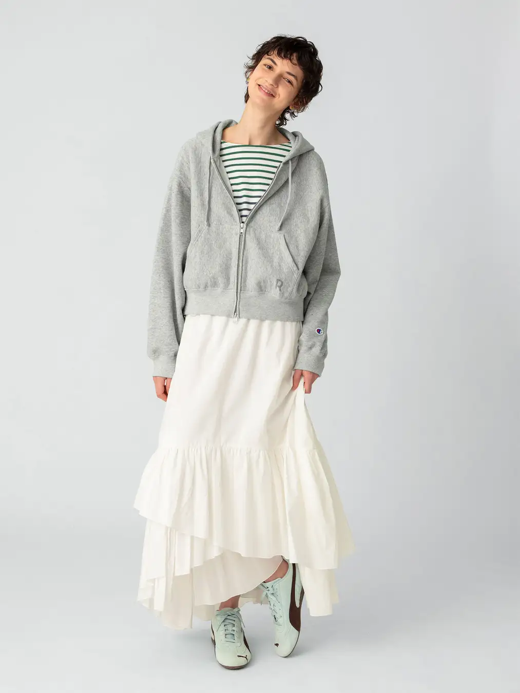 SATURDAY_ダブルジップフーディー / GRAY_【Champion for RHC】Championとのコラボ企画よりダブルジップフーディが登場。RHC womenおすすめの1WEEK STYLINGをお届け！_8