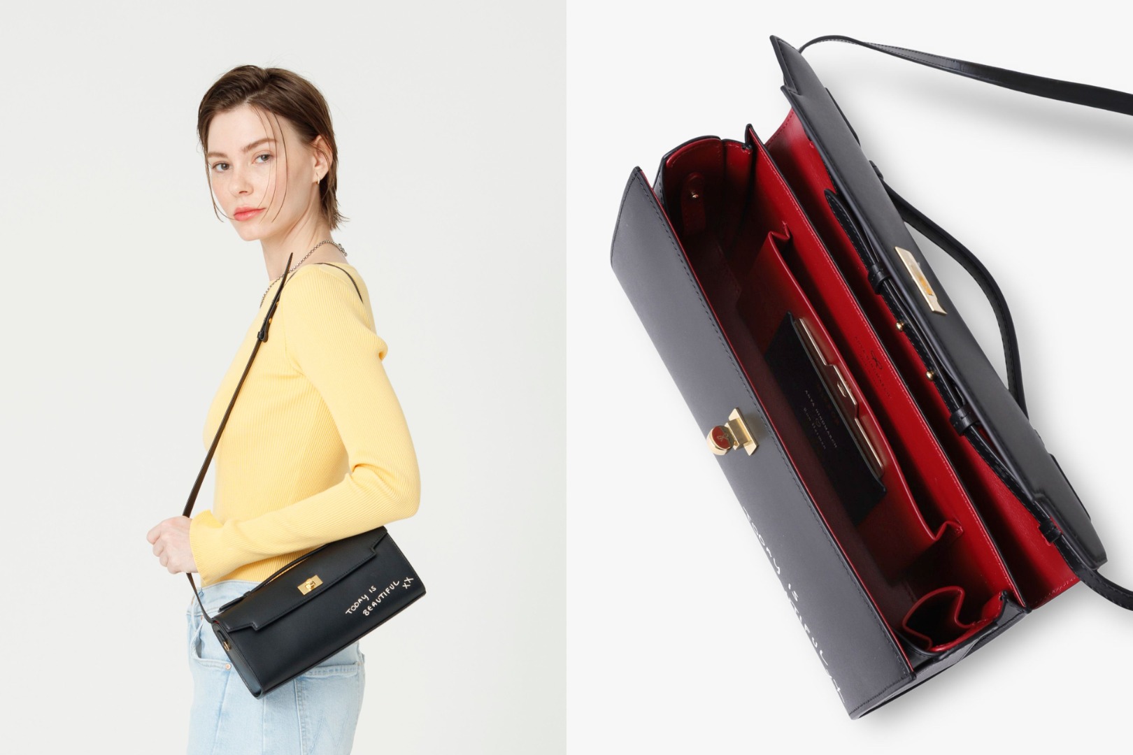 Mortimer Clutch Handwriting Black