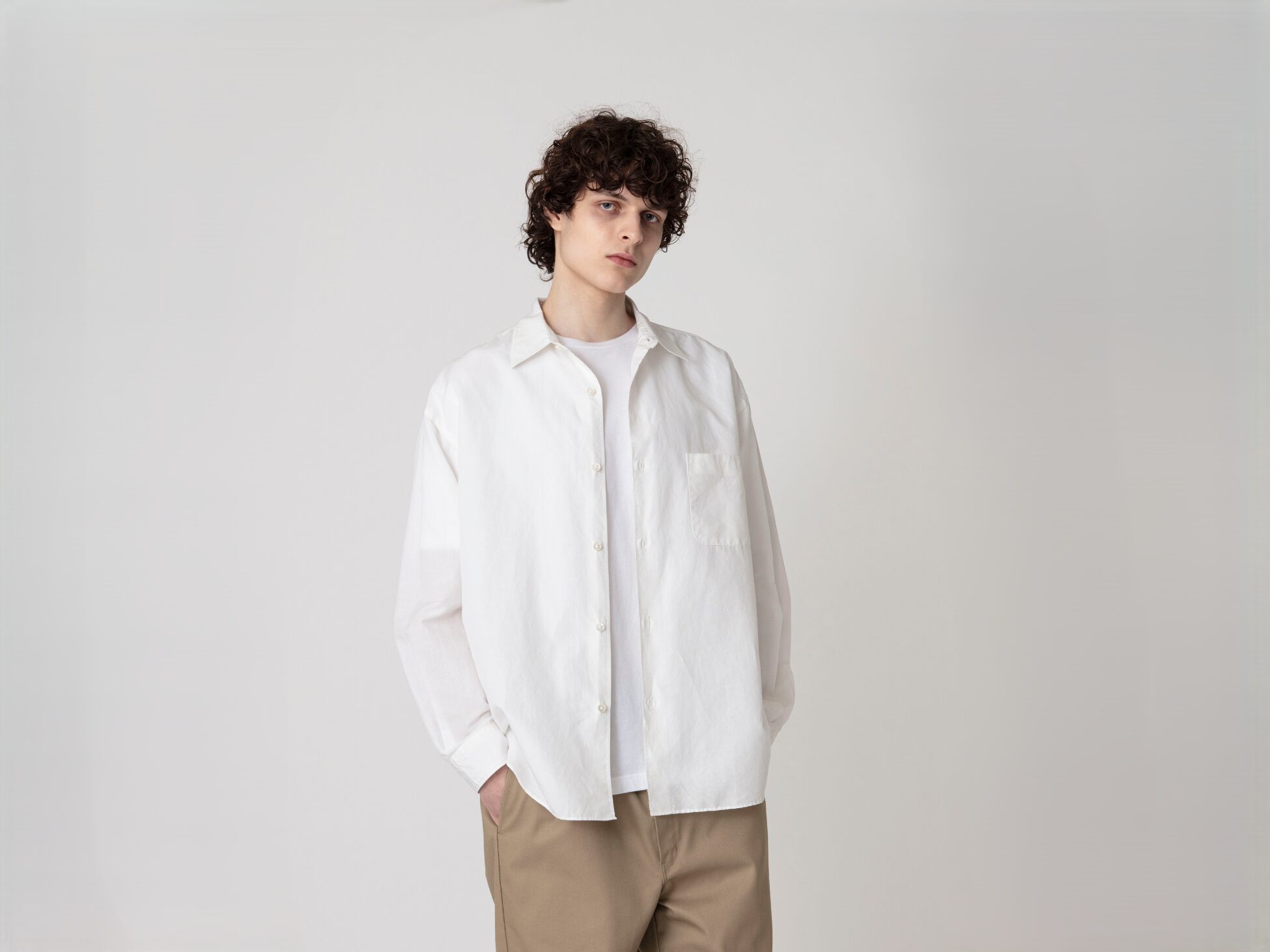 ALBINI Linen Broad Shirts（White）