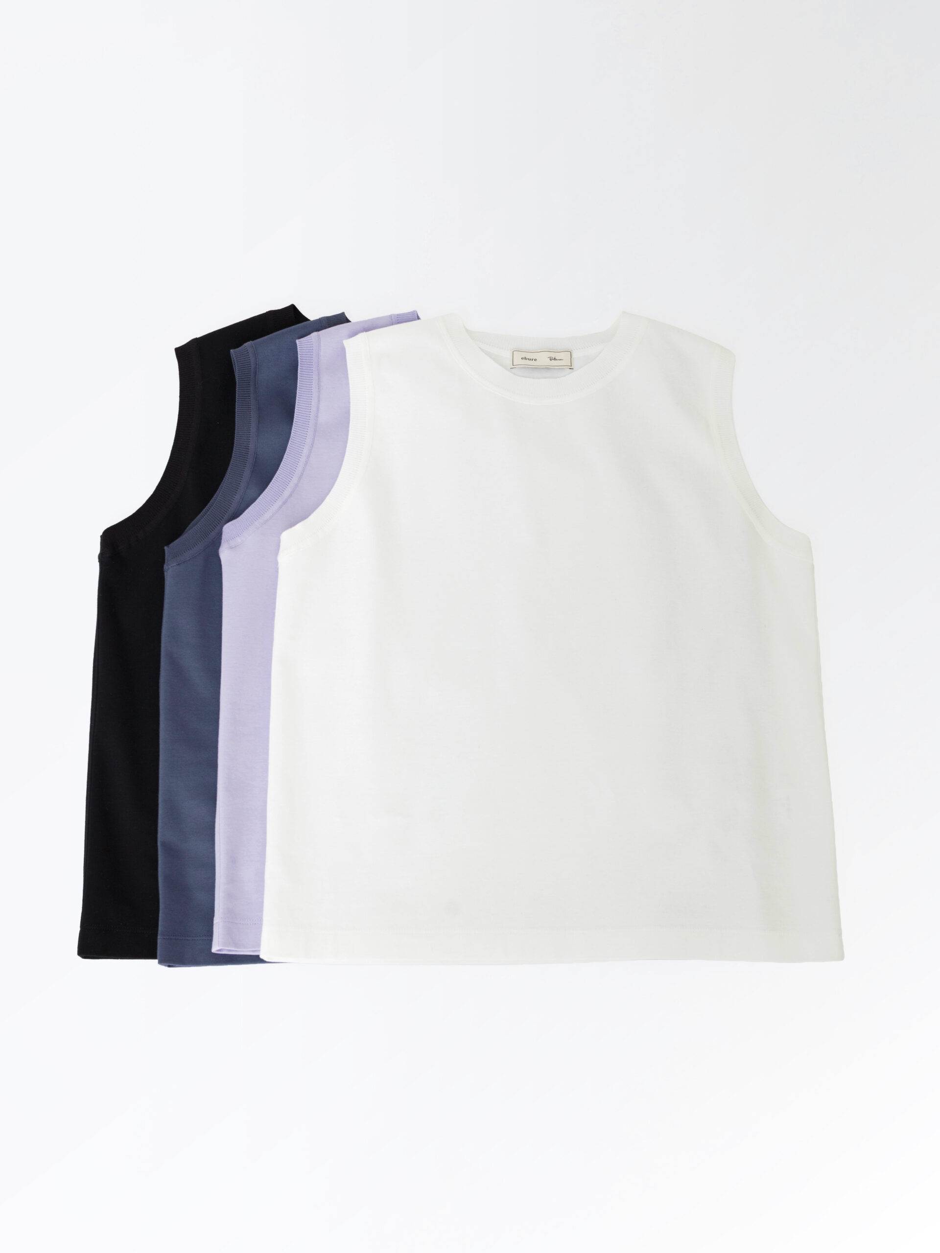 Cotton ponte knit collar Sleeveless top