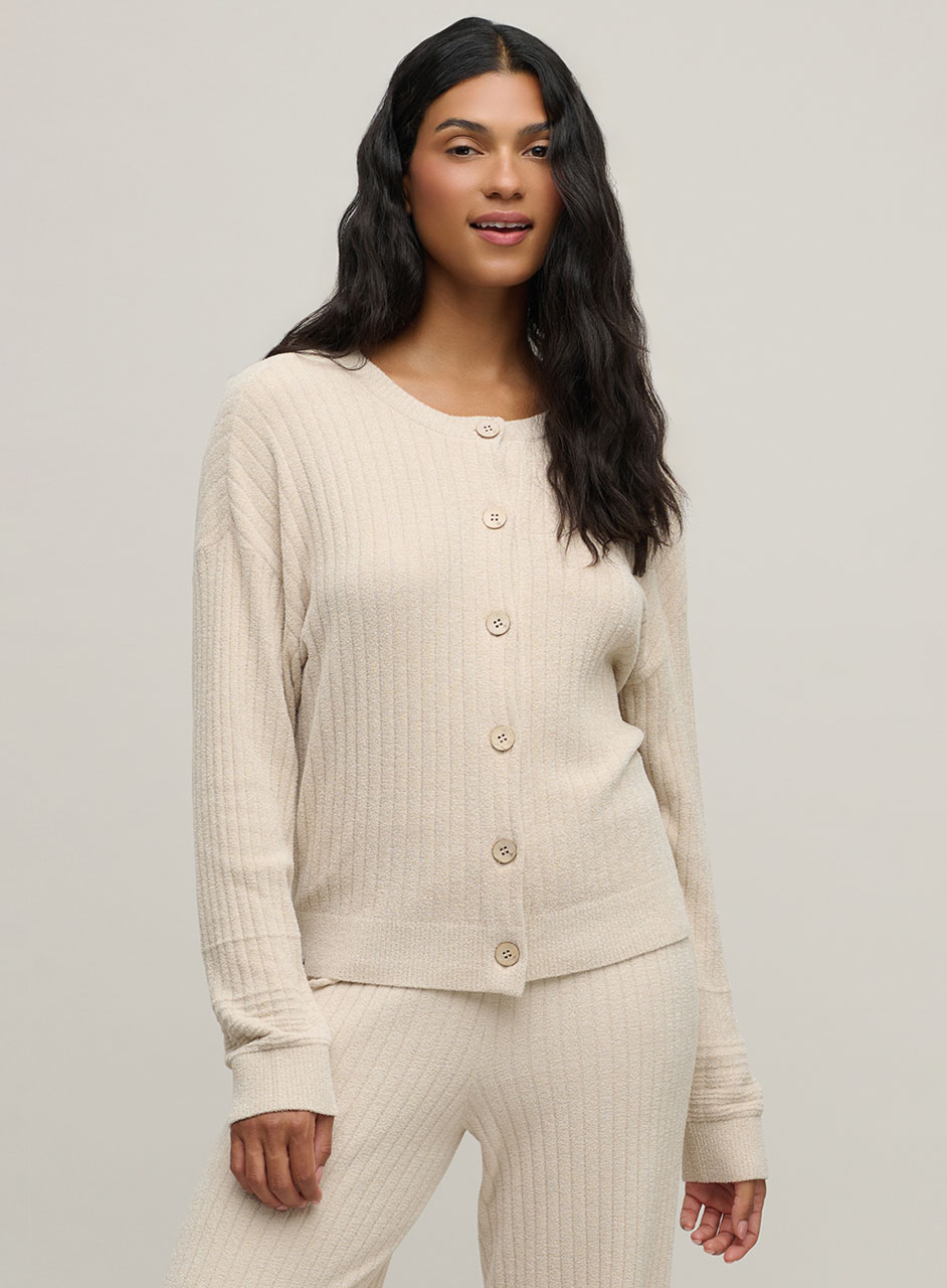 テクスチャード リブ カーディガン コージーシック ウルトラライト