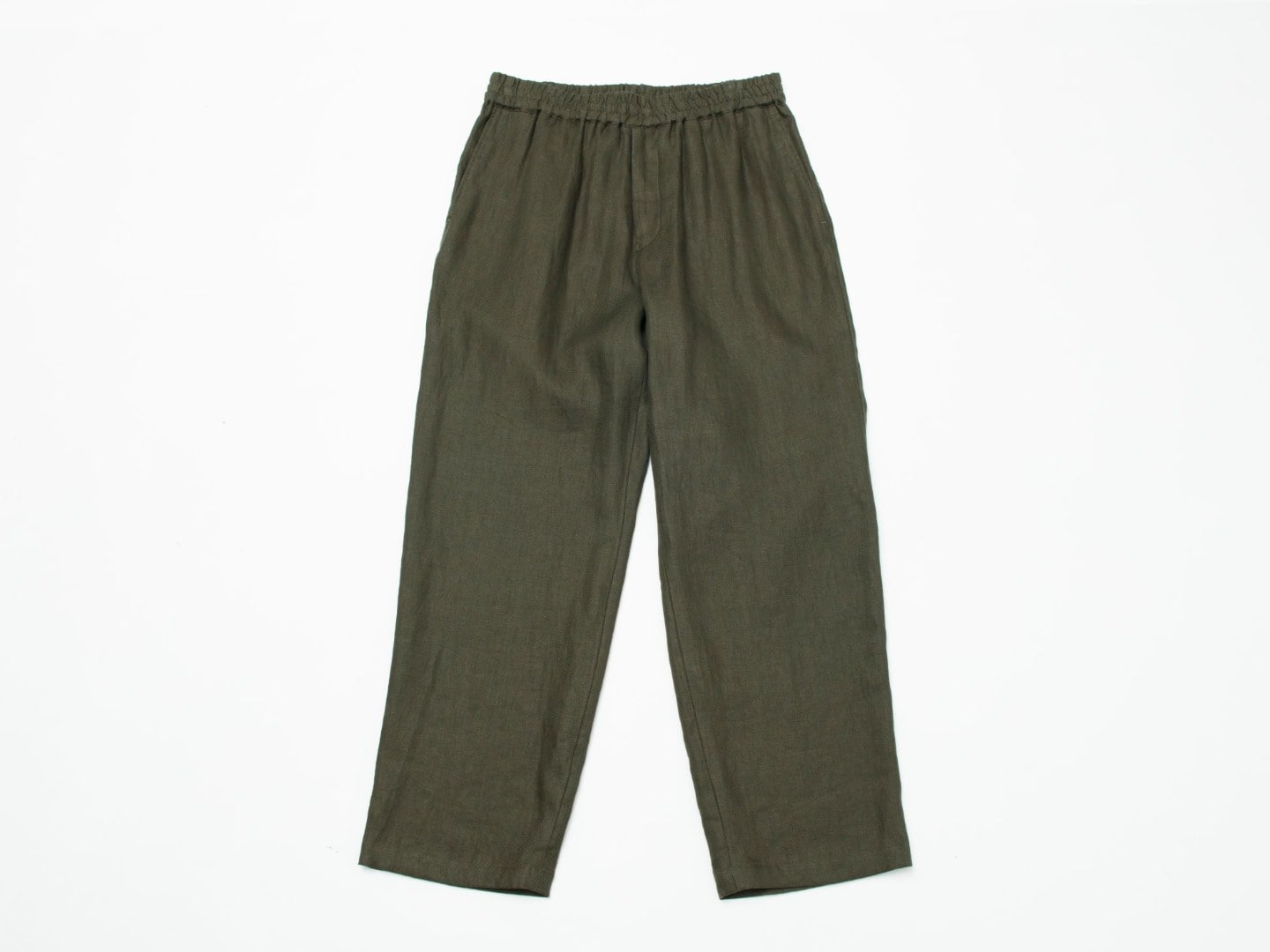 Japan Linen Open Easy Pants Olive の全体