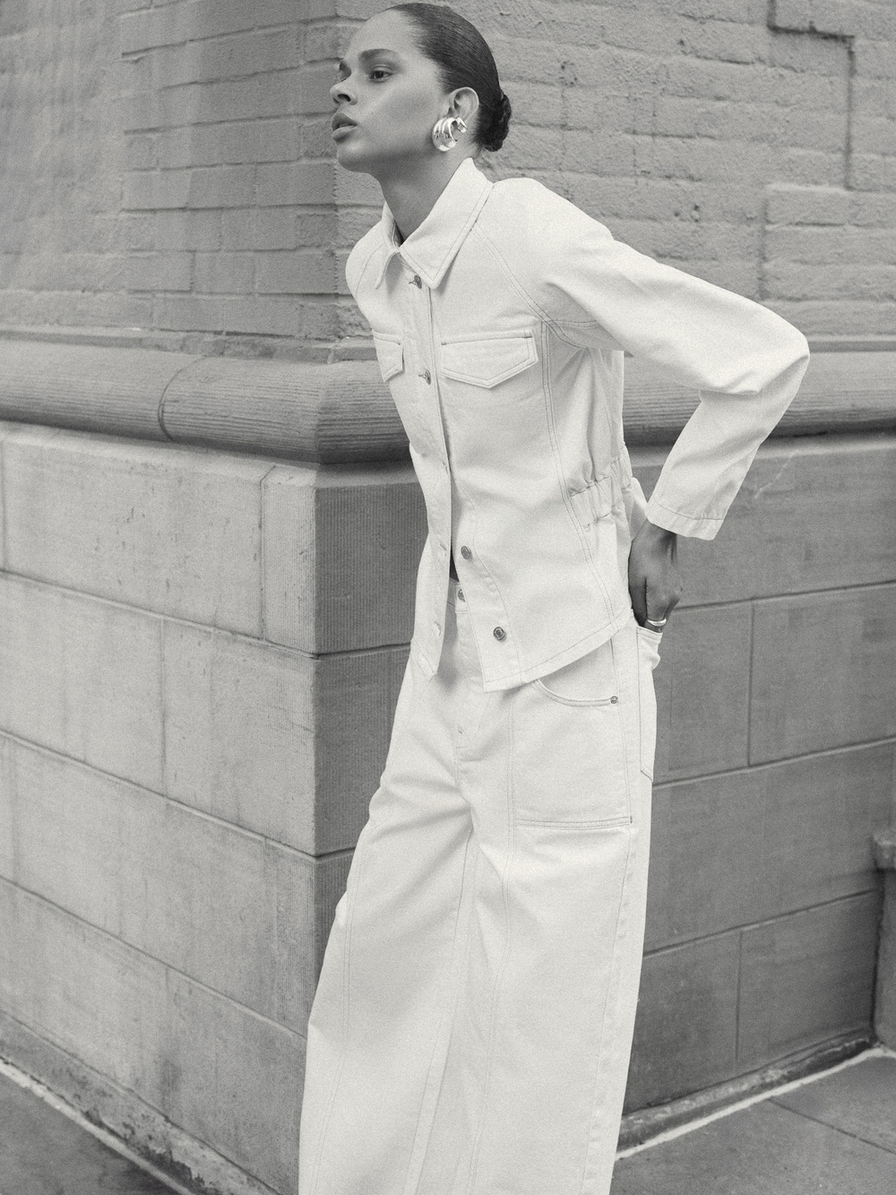 RHEA DENIM JACKET ECRU/TULSI DENIM PANTS ECRU