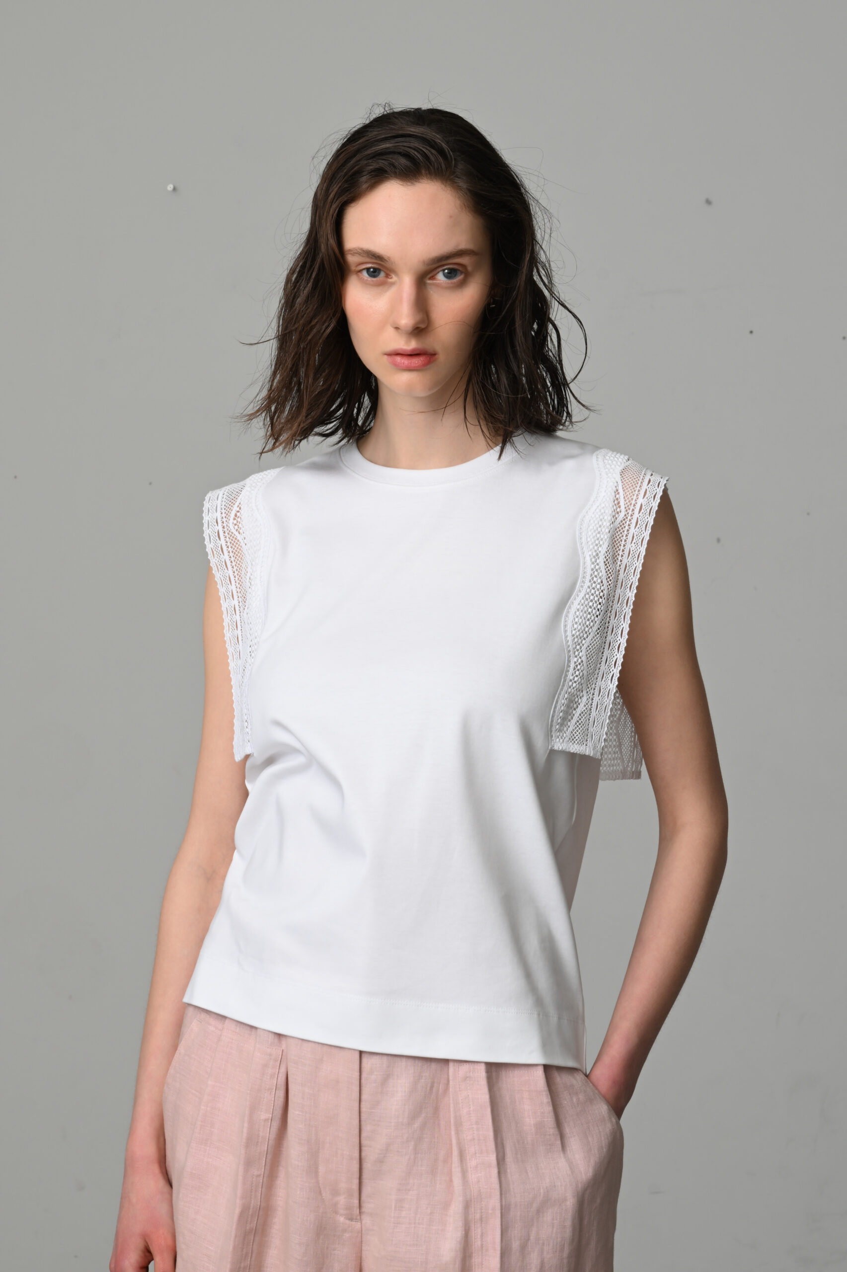 インコンバージョンレース　デザインスリーブカットソー_3