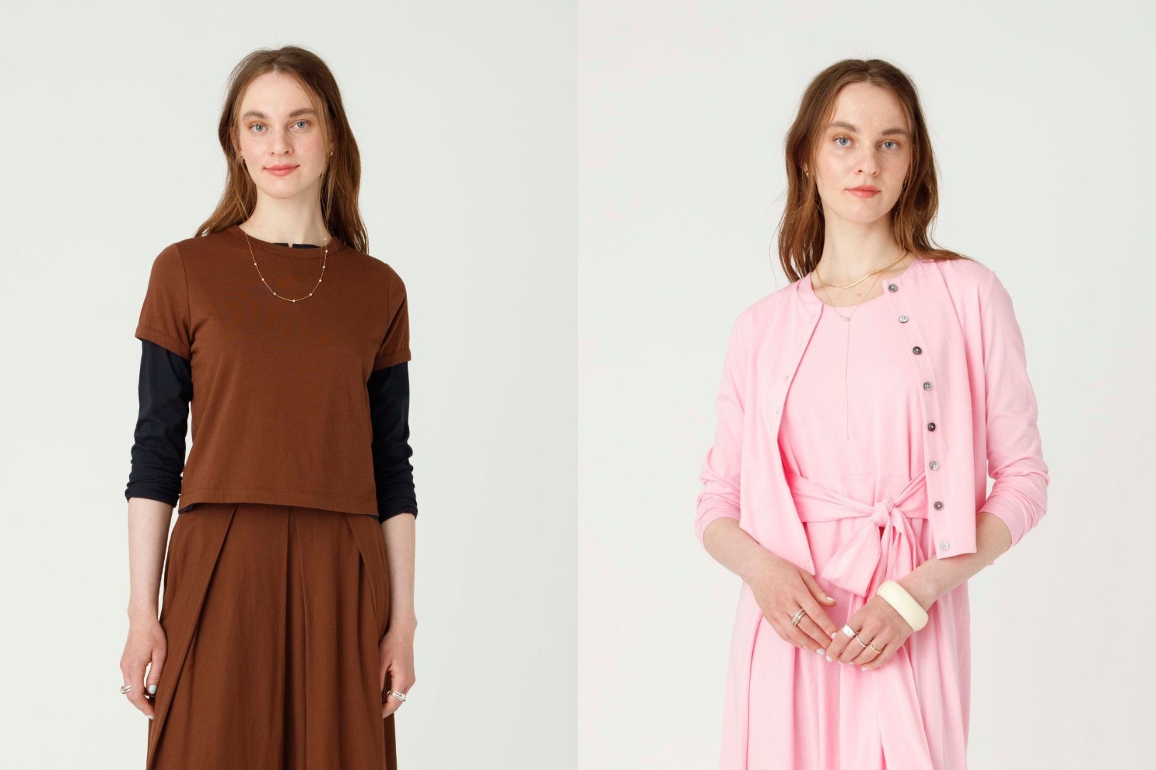 Baby Tee & Long Sleeve Cardigan & Super Flare Skirt