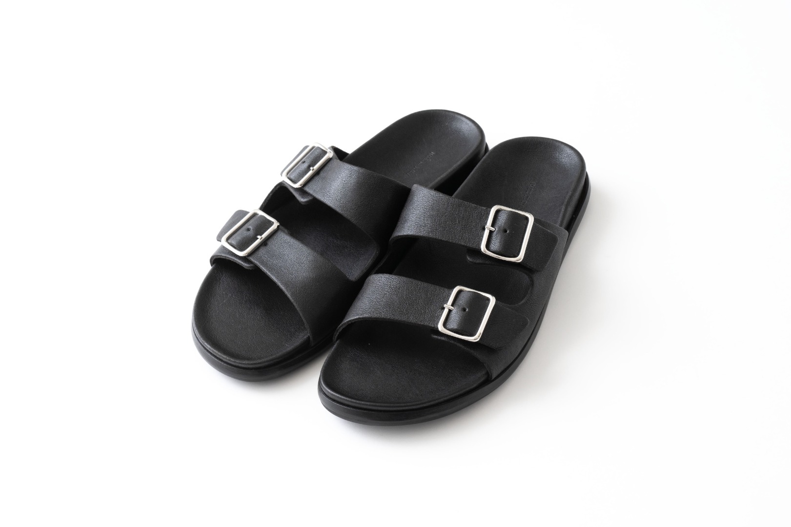 DI TOSCANA For Ron Herman Washed Vegetable Tanned Leather Sandal 　　　 Color : Black