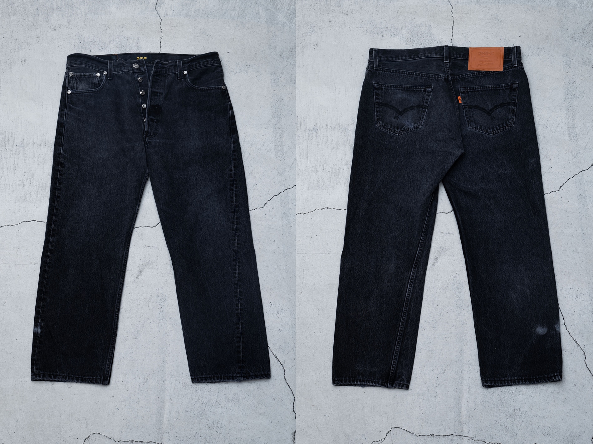 VINTAGE REWORKED BLACK DENIM PANTS IMAGE.1
