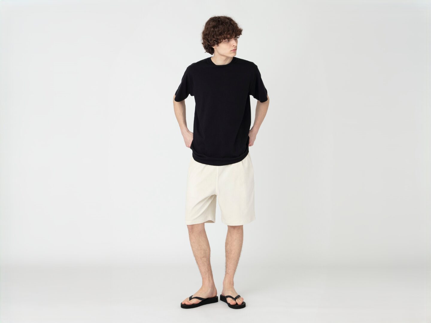 Corduroy Jersey Buggy Shorts off white