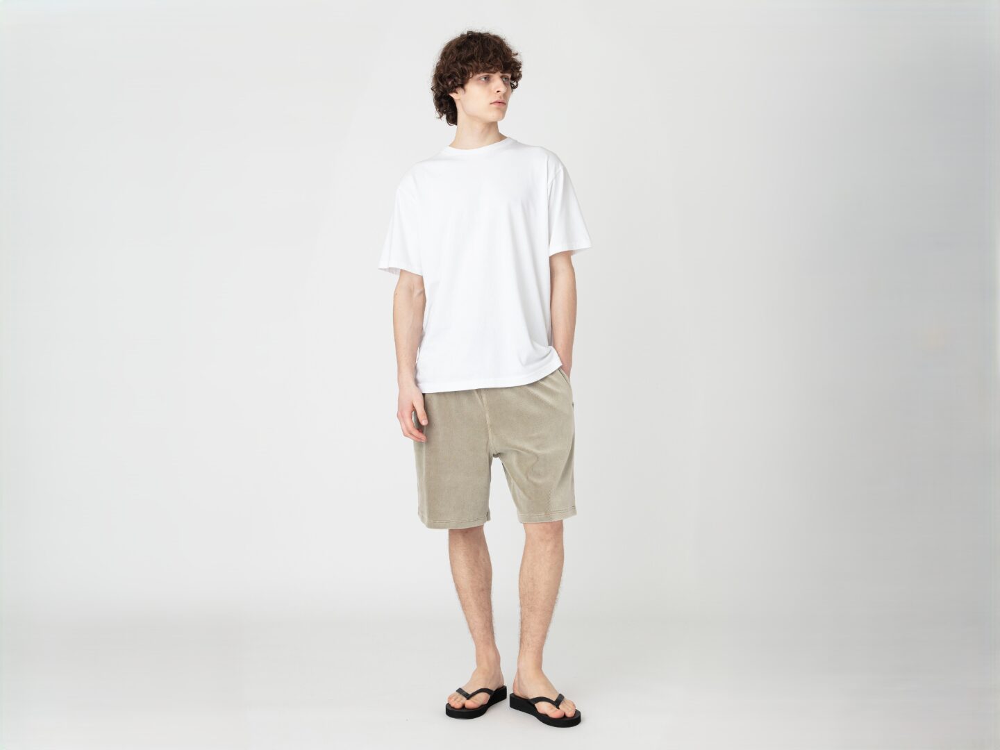 Corduroy Jersey Buggy Shorts off beige