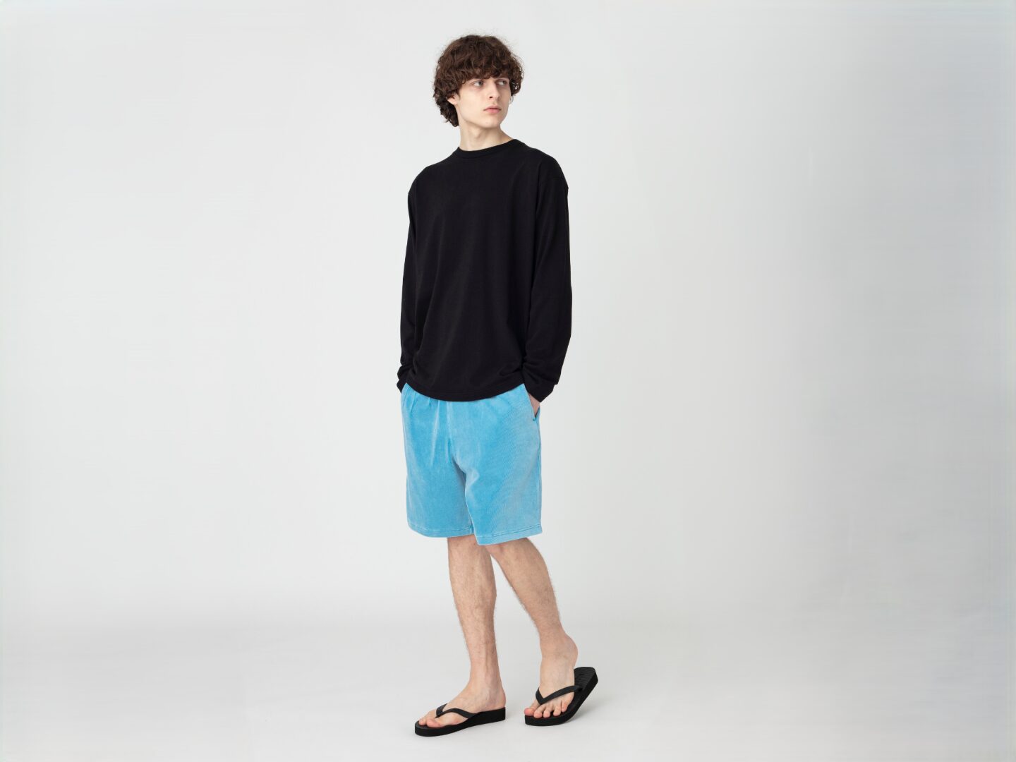 Corduroy Jersey Buggy Shorts blue