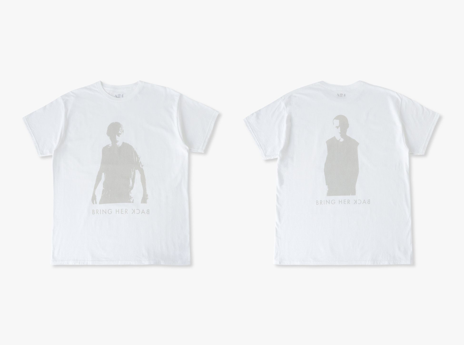 A24×UNDER R　T-Shirt white gray print