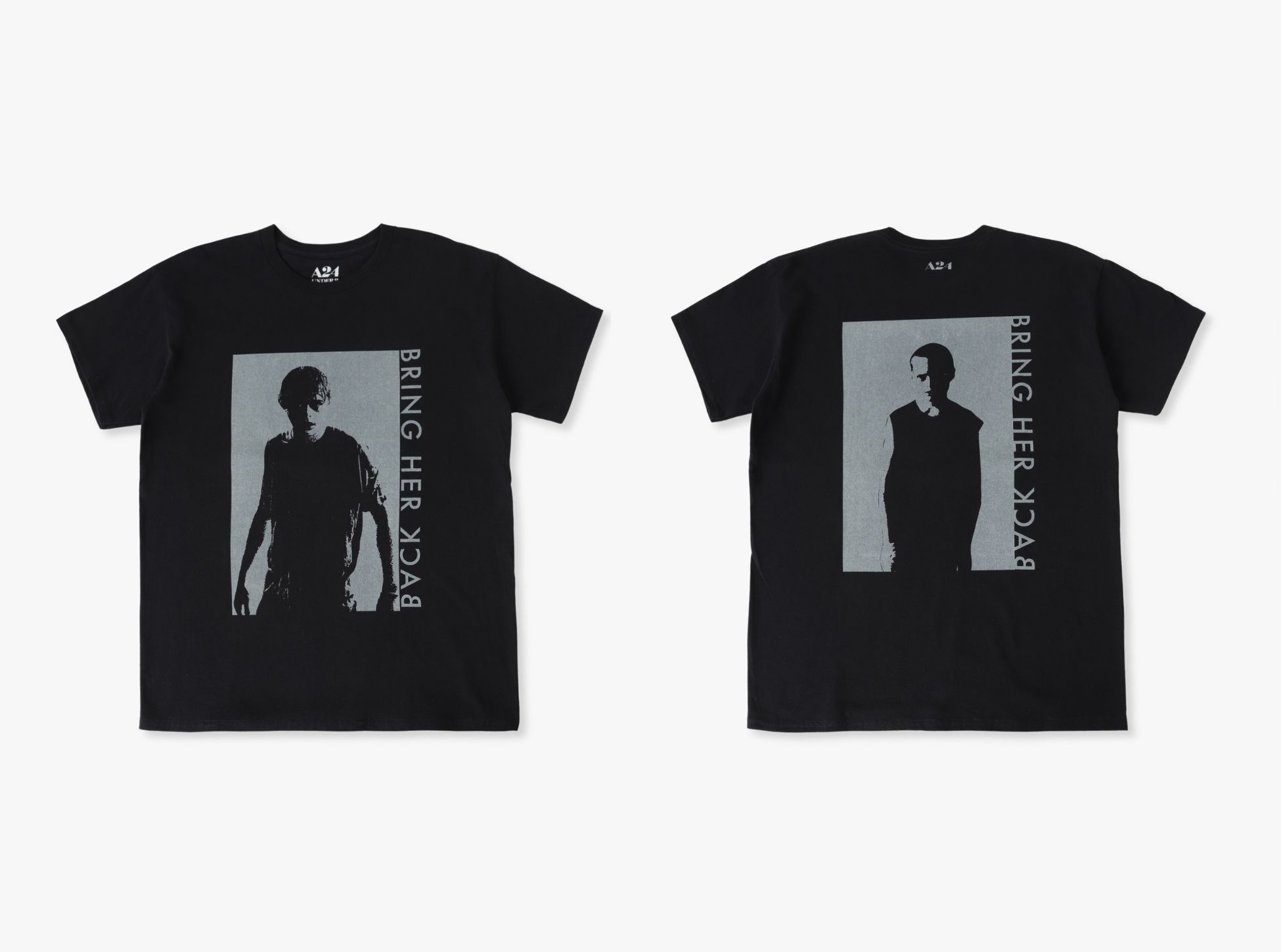 A24×UNDER R　T-Shirt black gray print