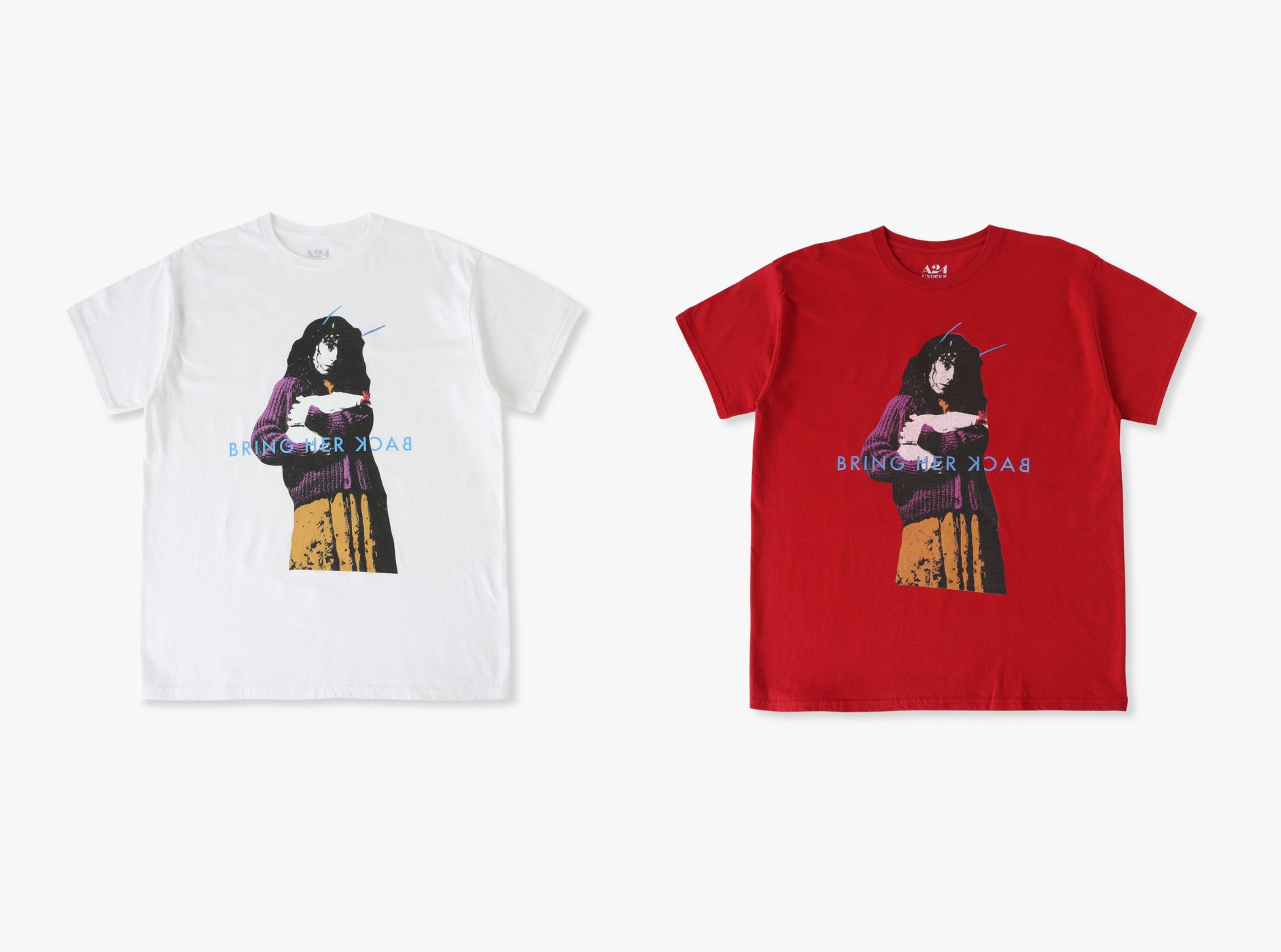 A24×UNDER R　T-Shirt white & red