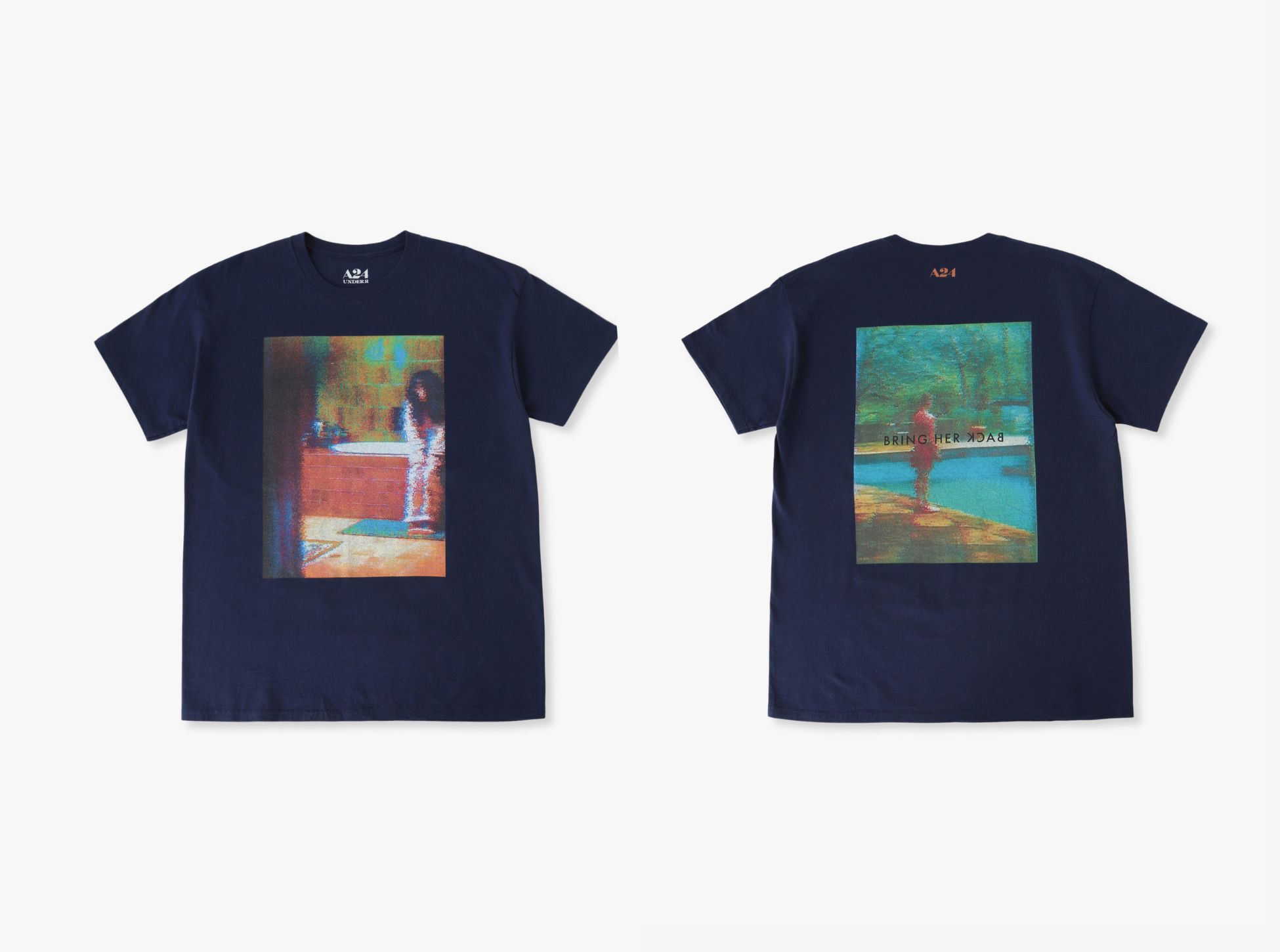 A24×UNDER R　T-Shirt navy bring her back
