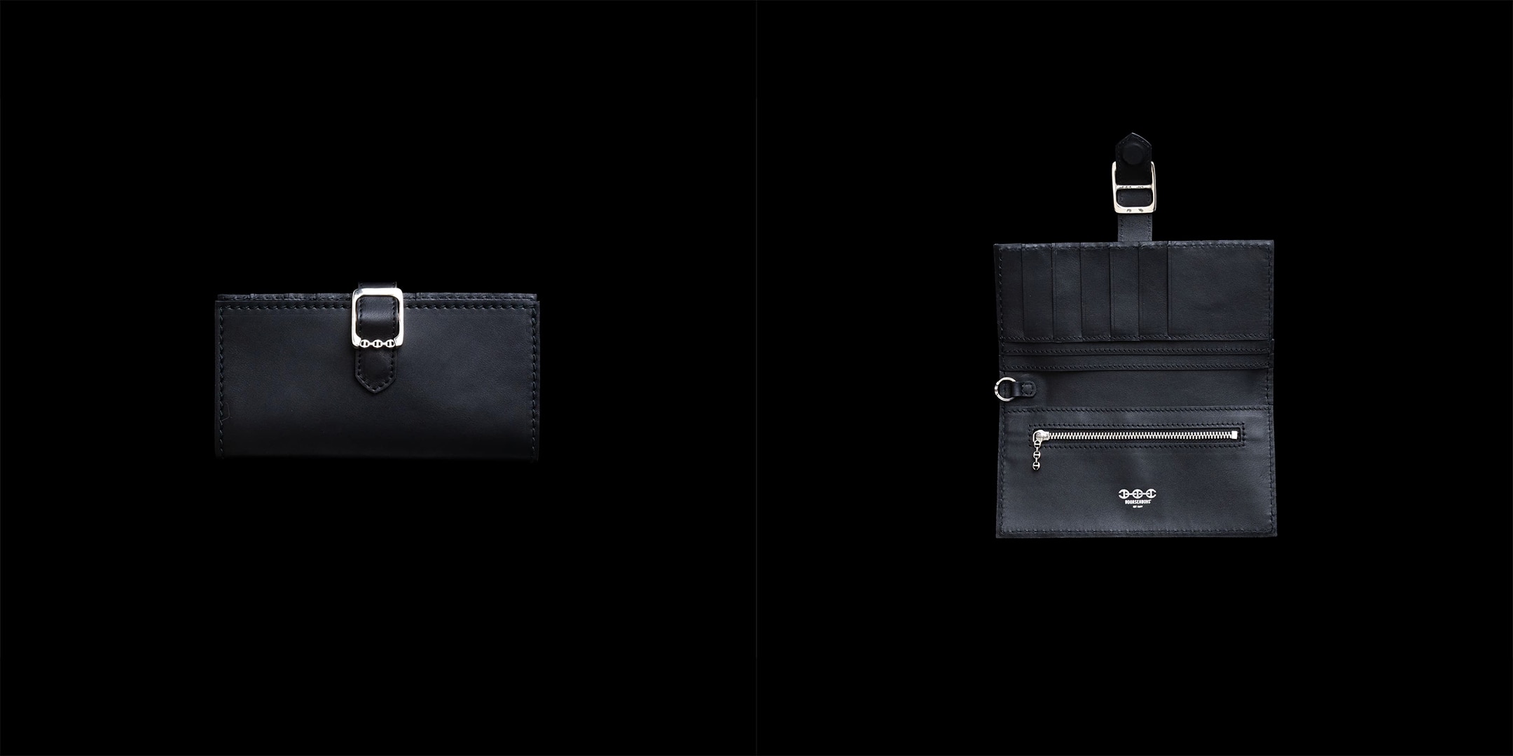 CLUTCH WALLET SMOOTH BLACK LEATHER