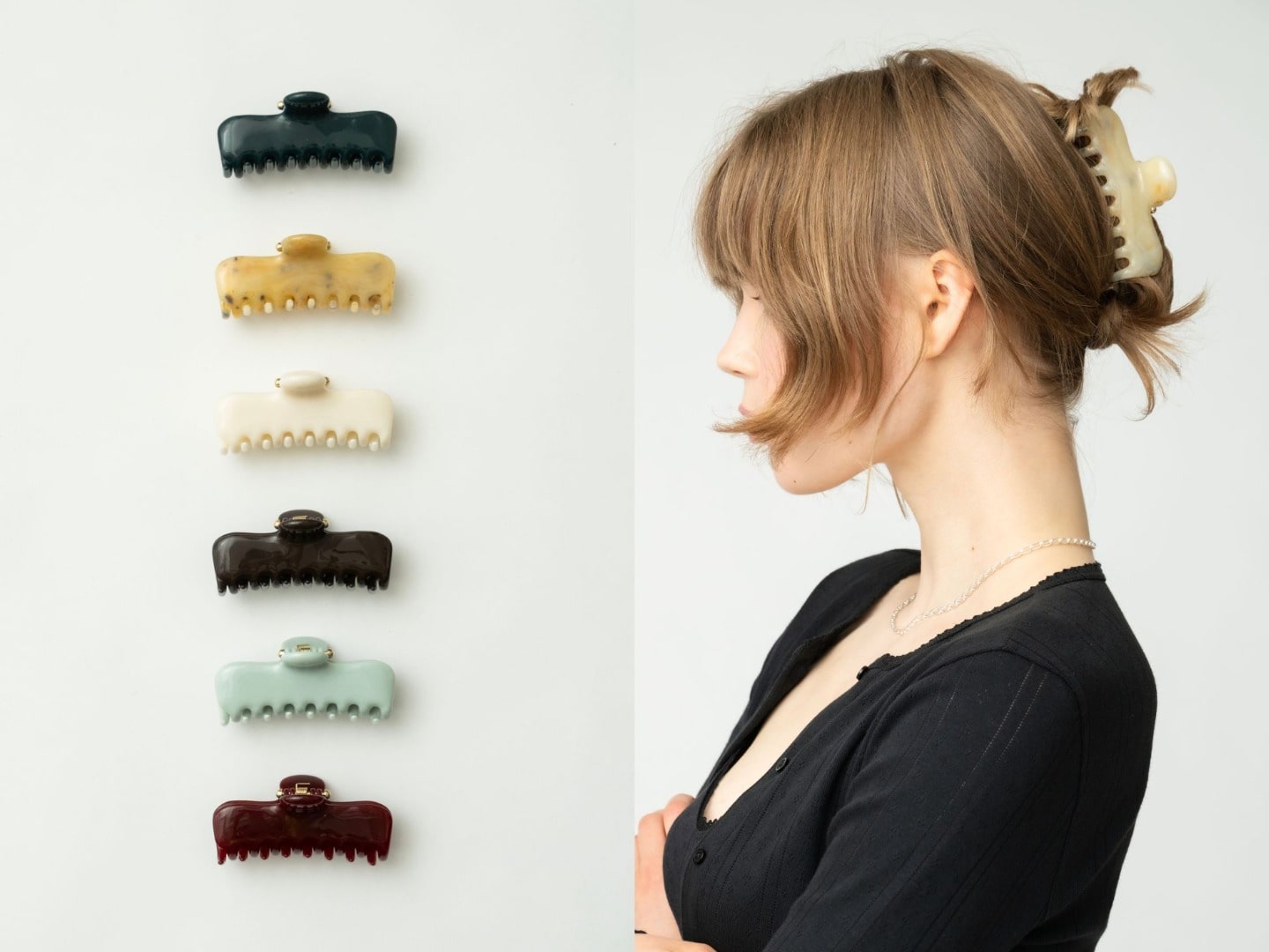 UNDO HAIRWARE ヘアクリップ 着用イメージ 左側面