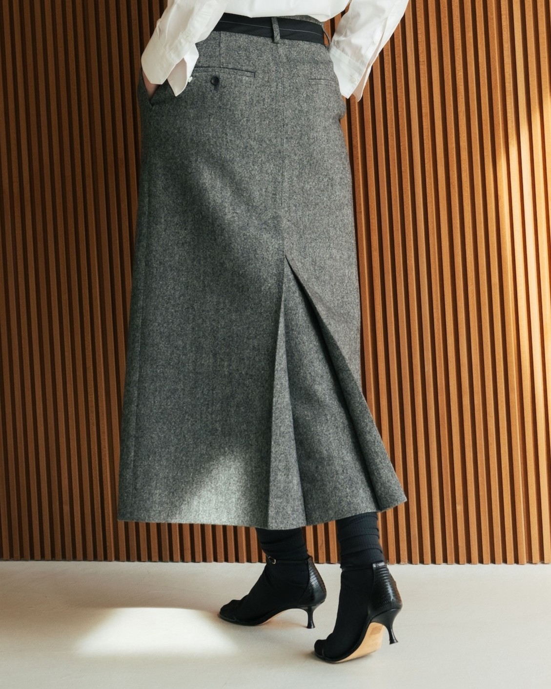 ホームスパンスカート gray