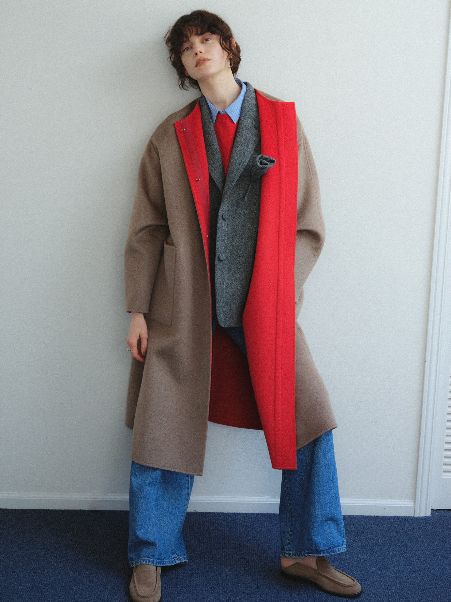 Cashmere Reversible Coat スタイル