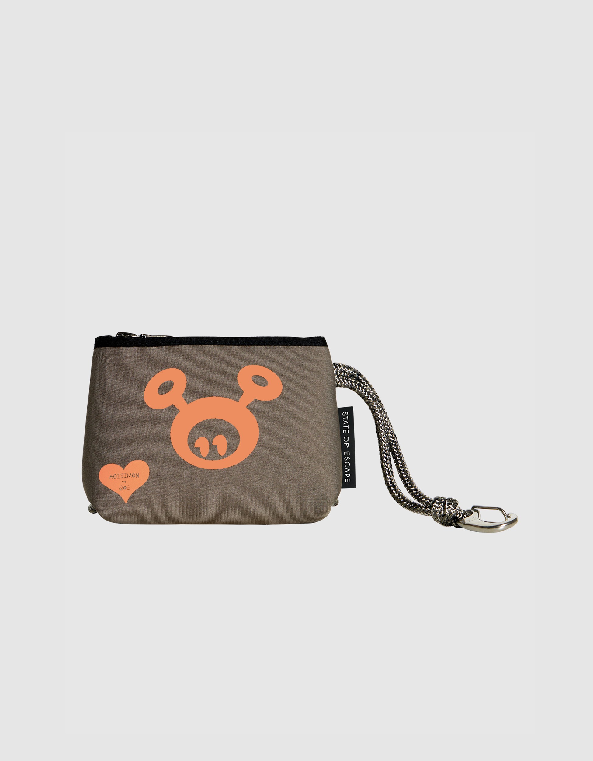 Smoke with pink printSmall charm pouch