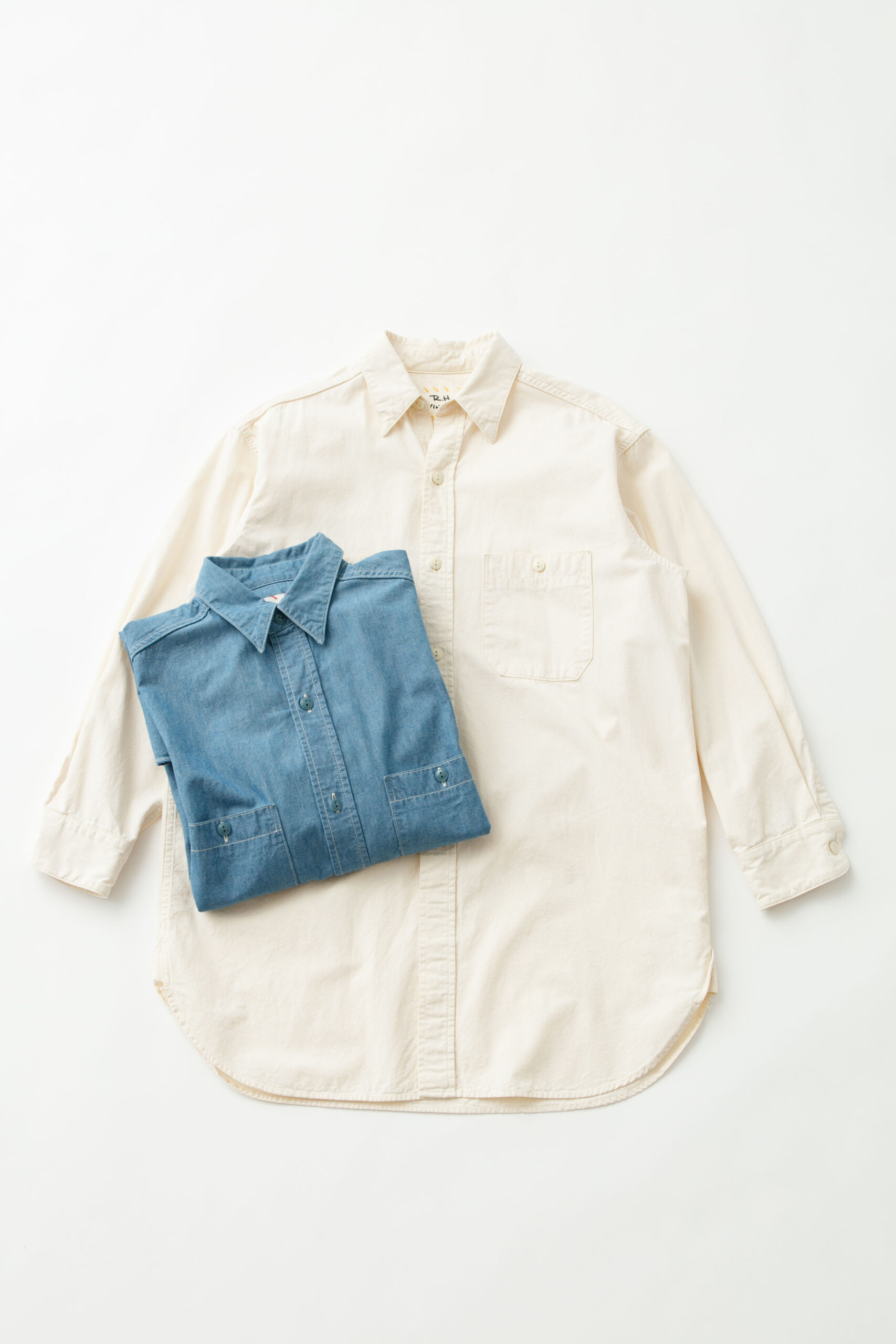 Chambray Shirts / Blue, Ivory