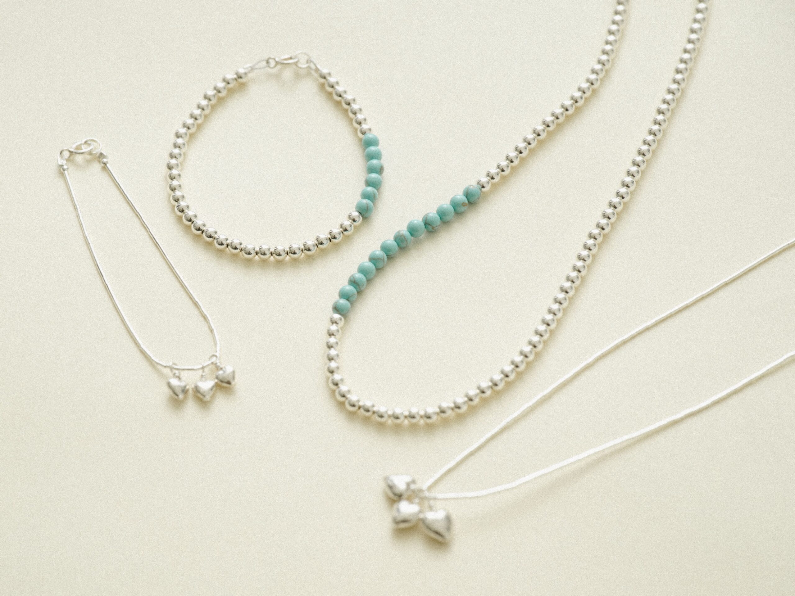 “RHC FUNABASHI” Navajo Silver × Turquoise Necklace / Bracelet / Heart charm Necklace / Bracelet